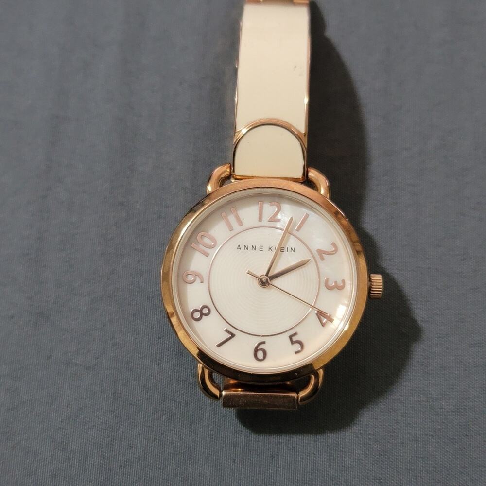 Anne Klein Ceramic Rose Gold Watch - Picture 2 of 7